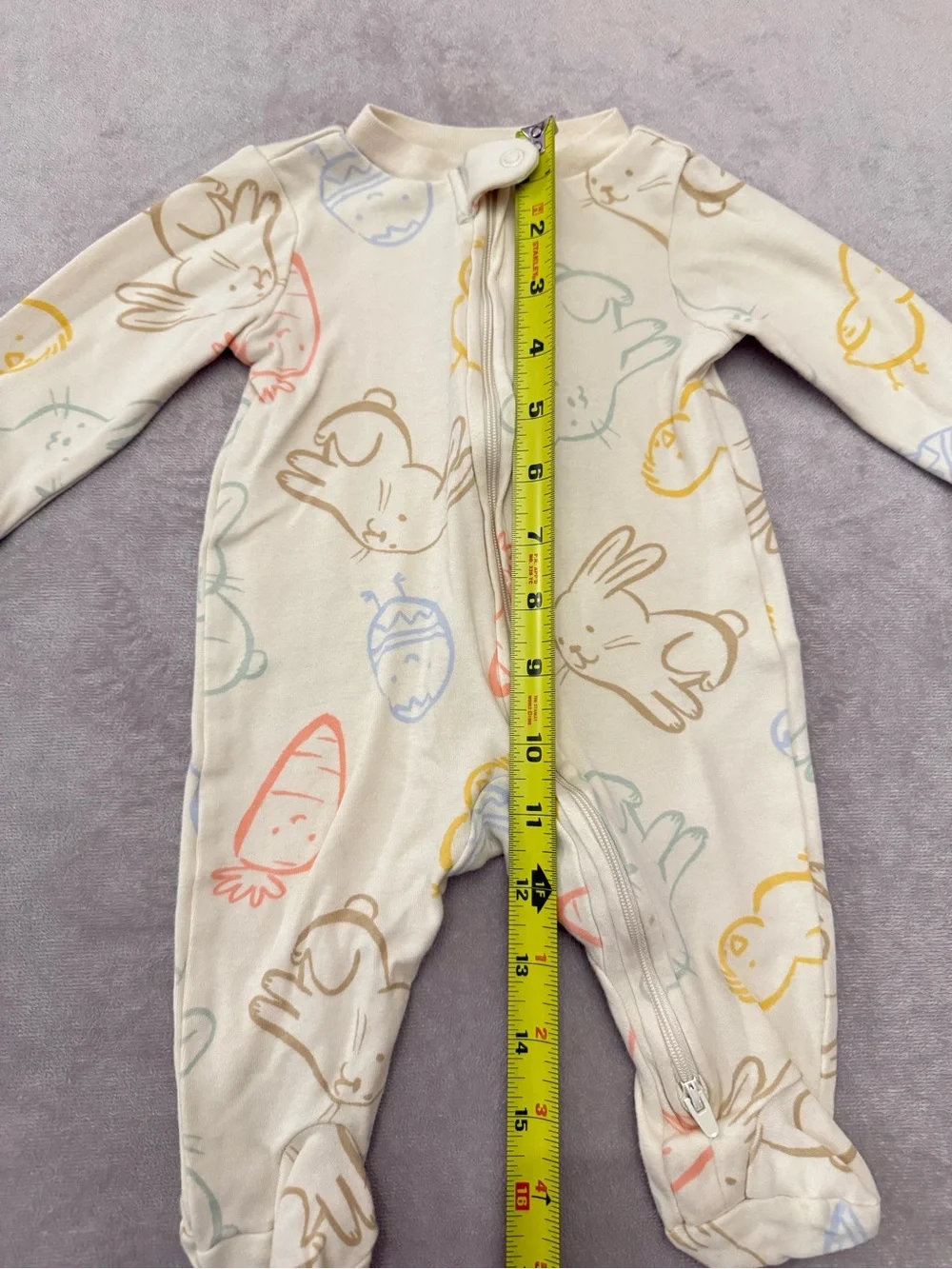Carter’s Baby Footed Sleeper Pajamas 3 Months Bunny Chick 2-Way Zip Cotton